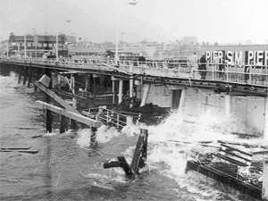 One third of the pier is destroyed in 1983